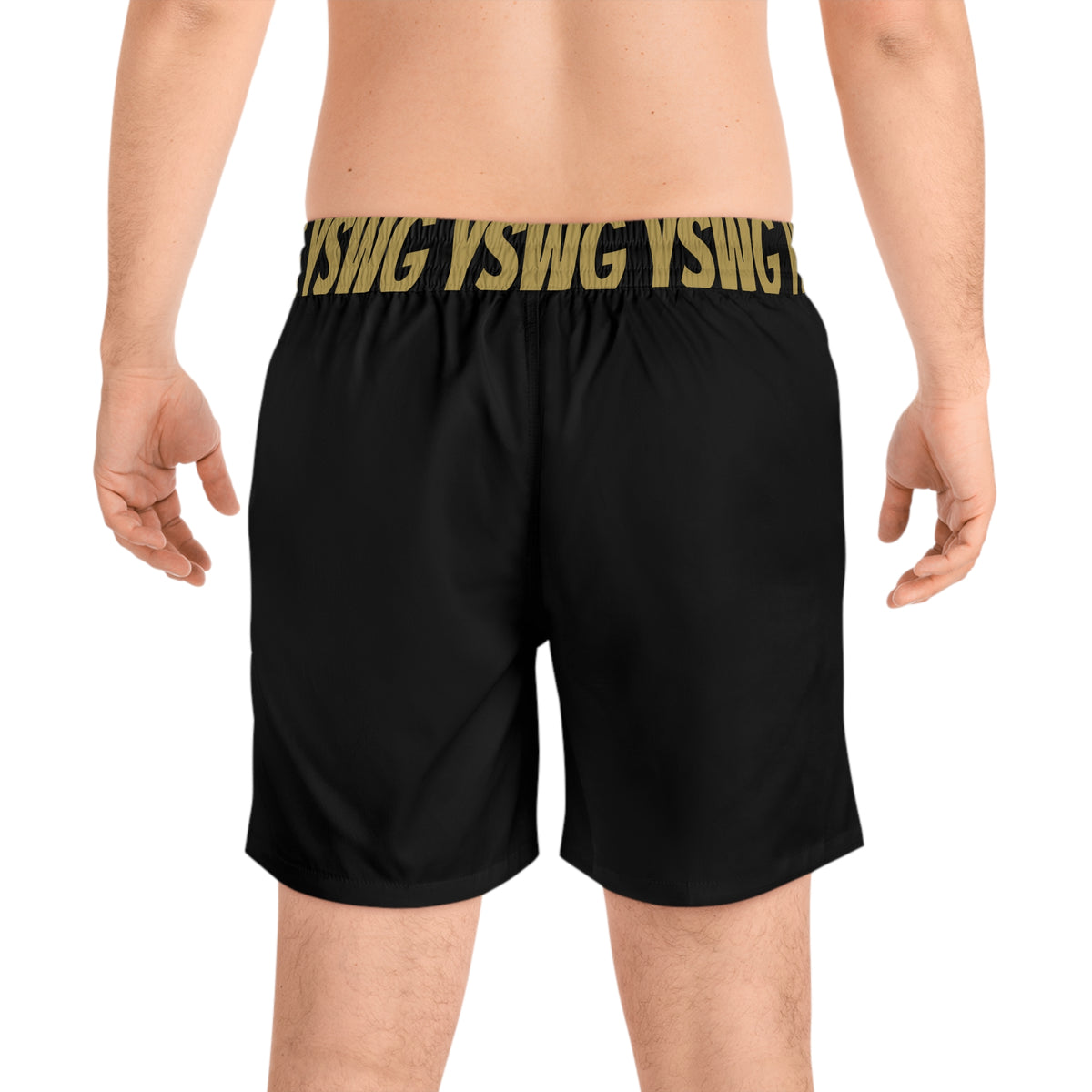 *YSWG* + Logo Men&#39;s Mid-Length Swim Shorts (AOP)