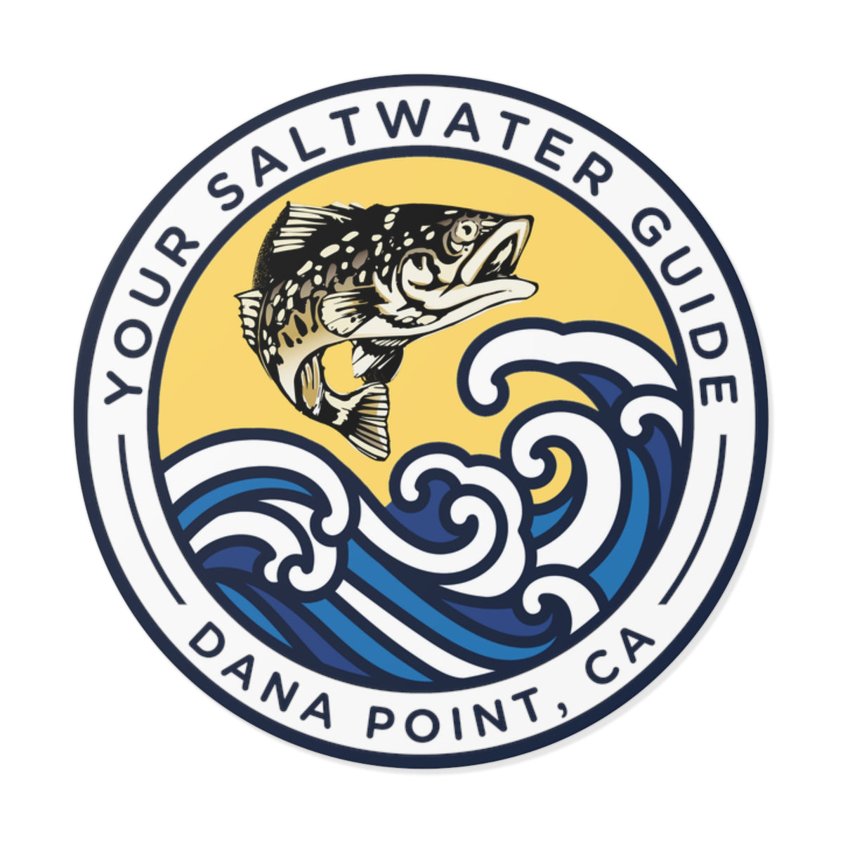 Bright Waves YSWG, Dana Point - Round Vinyl Sticker